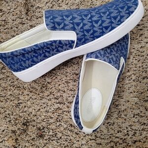 Women's Michael KORS Keaton Logo denim Jacquard Slip-On Sneaker.